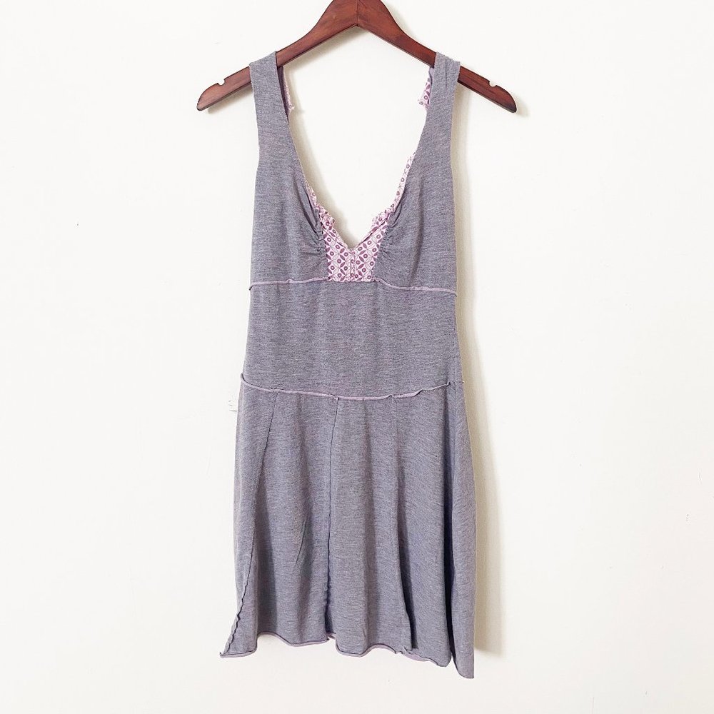 Free People Raw Seam Boho Mixed Media Sundress, XS